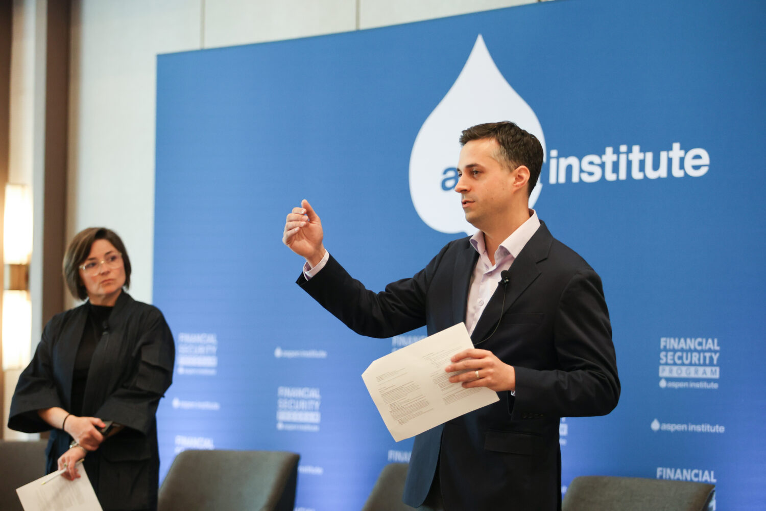 A man speaks onstage